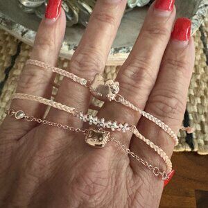 Hello Kitty Pura Vida Bracelet Stack Pink Rose Gold EUC